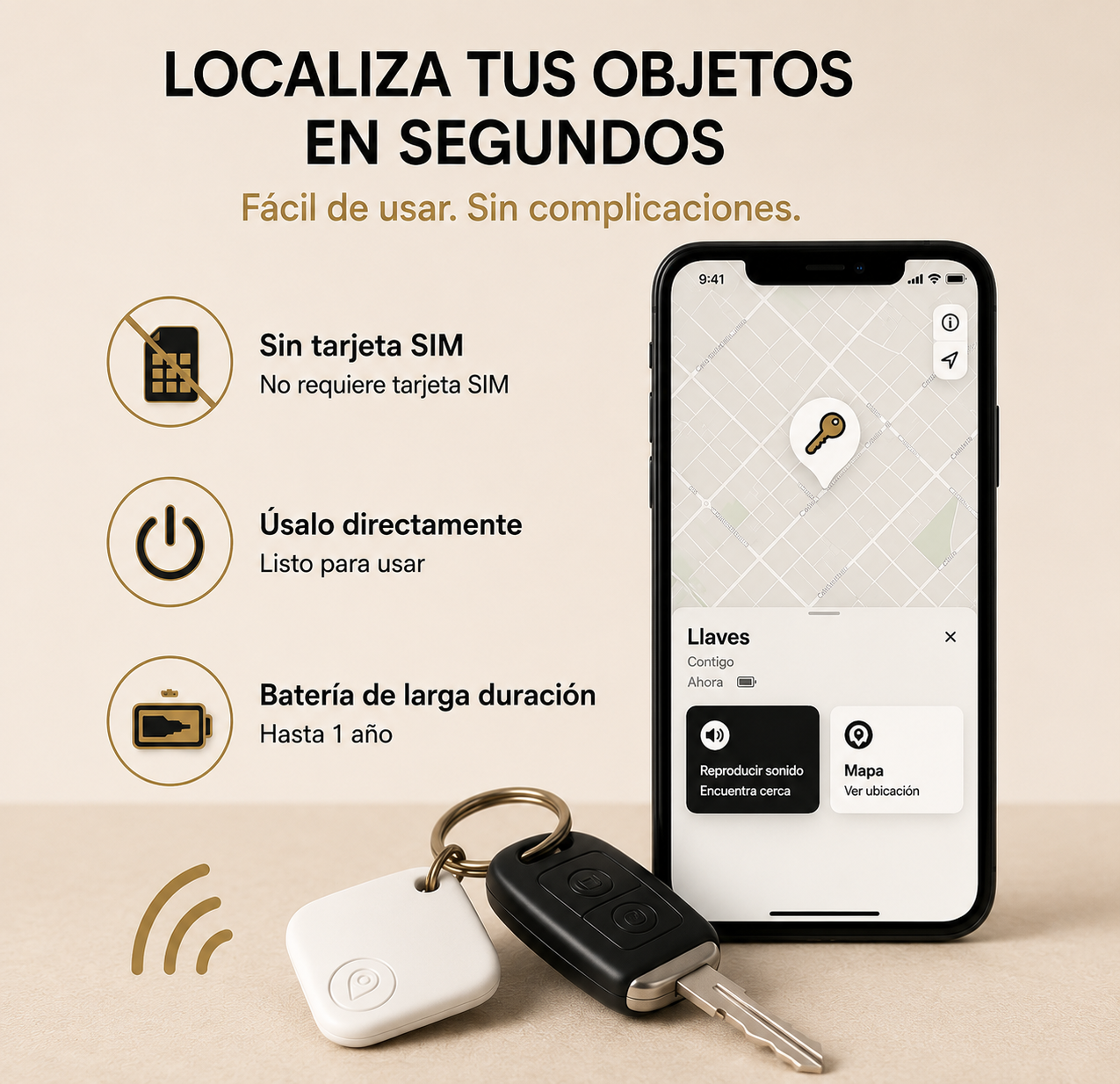 Tus llaves, tu mochila y tu maleta... siempre localizadas.