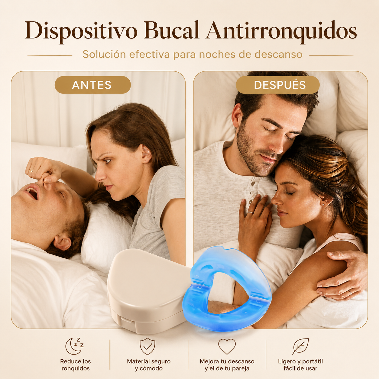 Duerme tranquilo y ayuda a reducir los ronquidos desde la primera noche