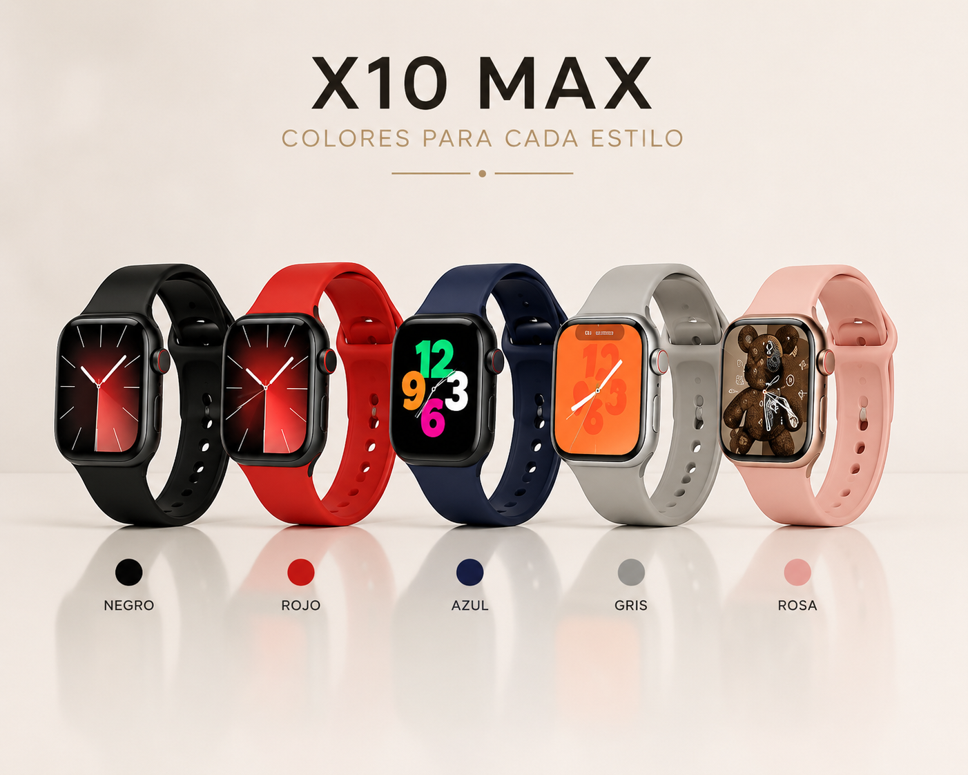 Smartwatch X10 MAX 1.75" Bluetooth con Llamadas, Carga Inalámbrica e IP68