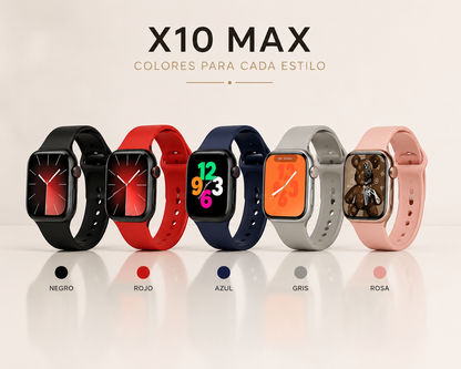 Smartwatch X10 MAX 1.75" Bluetooth con Llamadas, Carga Inalámbrica e IP68